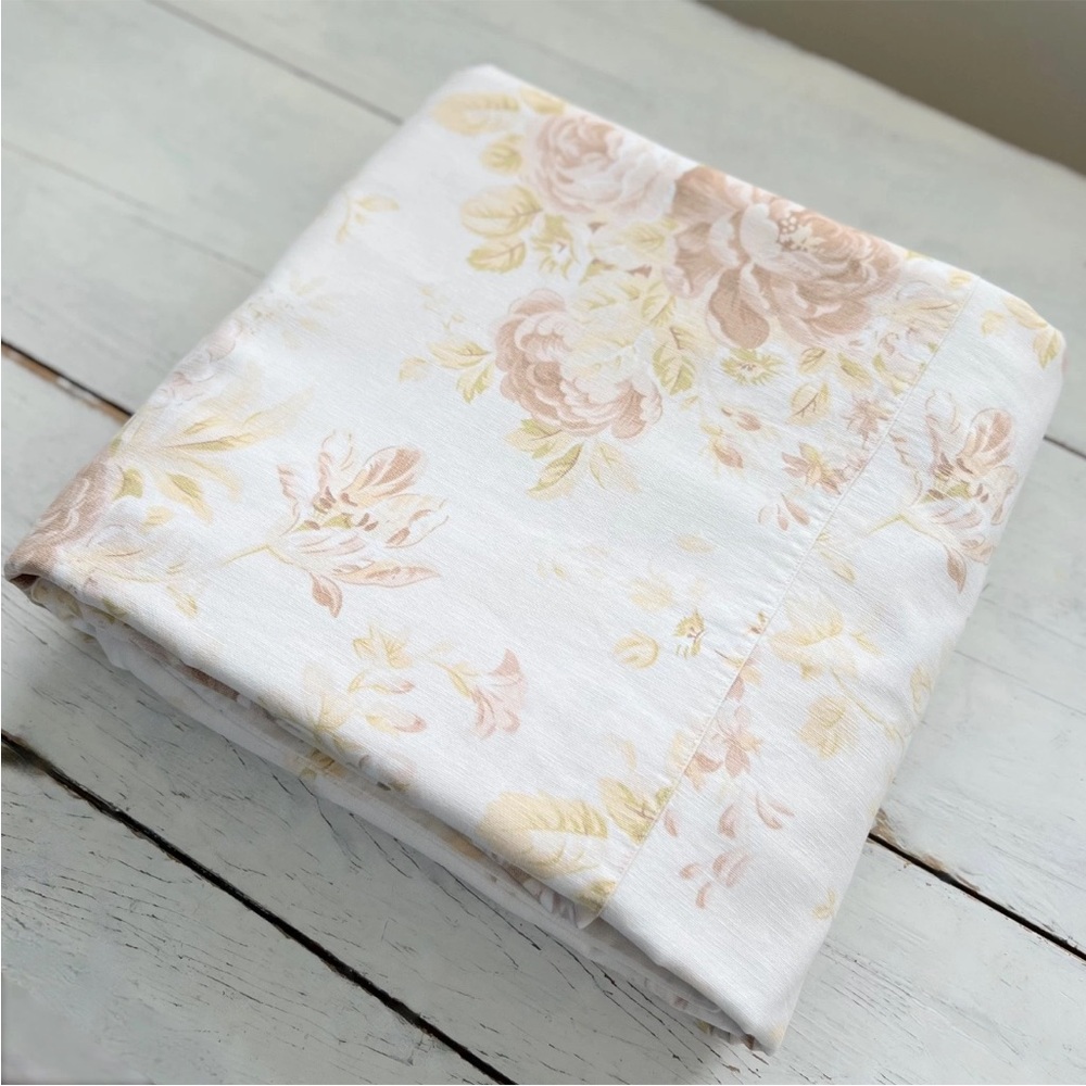 Pottery Barn Hayden Floral Linen Blend FULL/QUEEN Duvet Neutral & 2 Std. Shams - Picture 3 of 10
